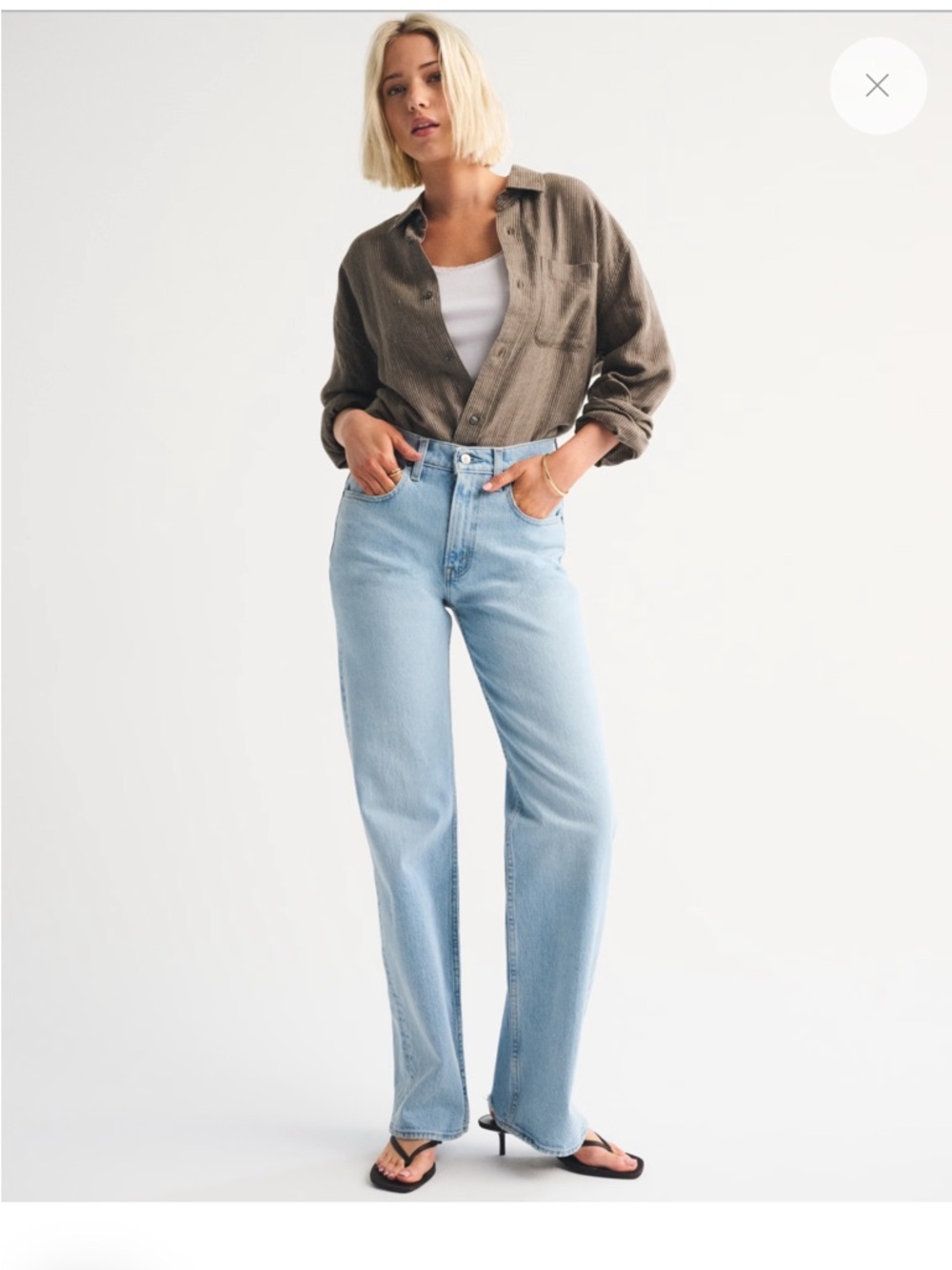 Abercrombie 90s Relaxed Jean-29 short. Color is Light. Inseam 29.5 inches.